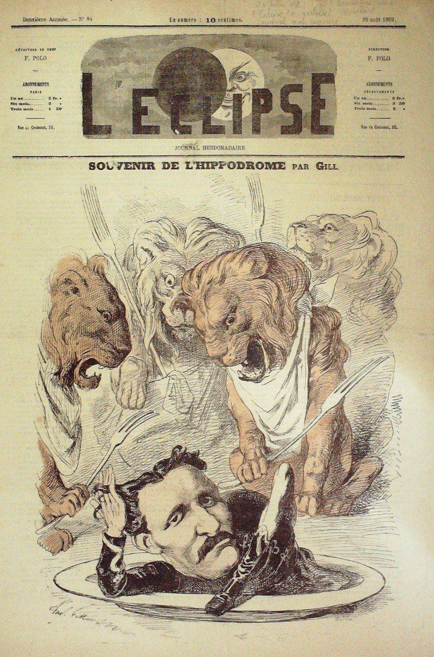 L'Eclipse 1869 n°84 SOUVENIR de L'HIPPODROME André GILL
