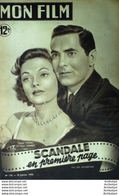 Mon Film 178 50-01-18 Scandale en premiere page Tyrone Power Taylor Holmes