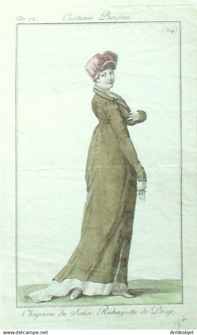 Costume Parisien 1803 an 11 # 514 (eau forte) Redingote de drap
