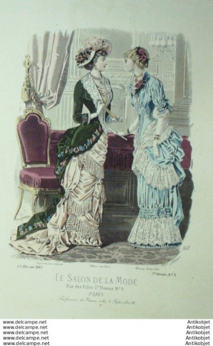 Gravure Mode Salon 1882 #  548 (Old Fashion plate)