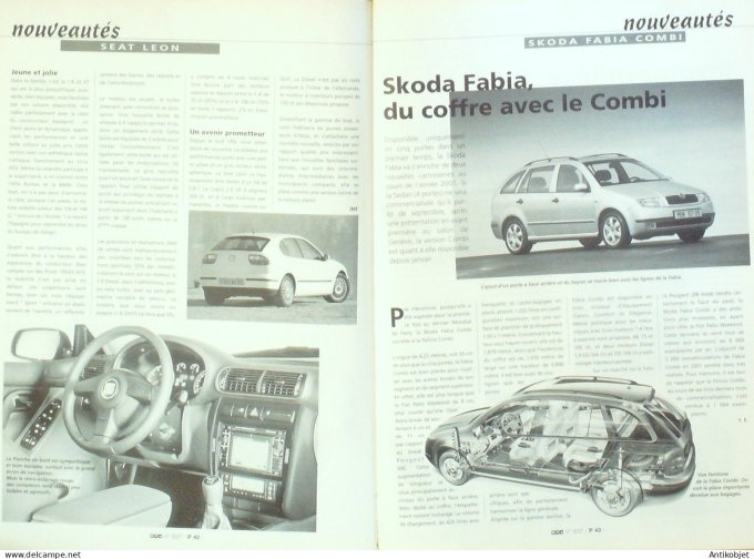 Revue Tech. Automobile 2001 n°637 Seat Léon Toyota Corolla D4D Skoda Fabia