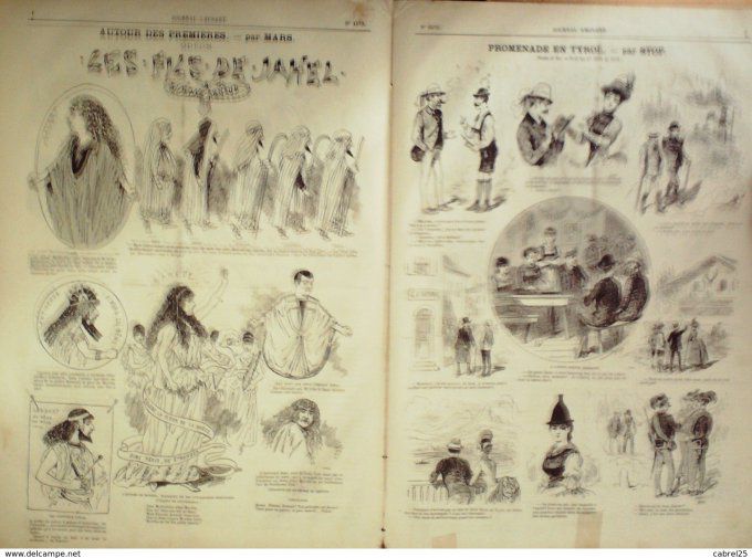 Le Journal amusant 1886 n° 1573 FILS de JAHEL SIMONE ARNAUD MARS CIRQUE D'HIVER HENRIOT