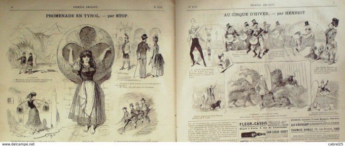 Le Journal amusant 1886 n° 1573 FILS de JAHEL SIMONE ARNAUD MARS CIRQUE D'HIVER HENRIOT