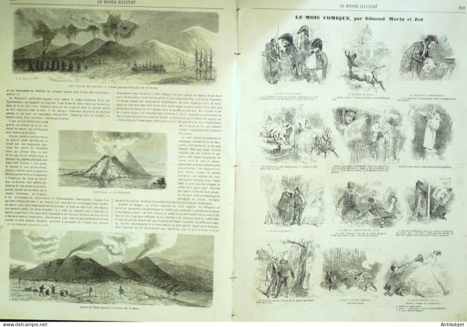 Le Monde illustré 1865 n°420 Sénégal Casamance Brésil Bahia Italie Stromboli Iles Lipari