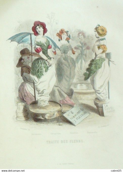 Grandville "Les Fleurs Animées" Traite Des Fleurs 1847