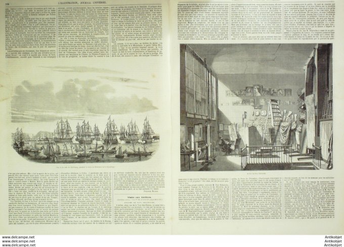 L'Illustration 1850 n°394 HEIDELBERG SHAFFOUSE (67) CHERBOURG (50) CALAIS (62) Cap GRINEZ