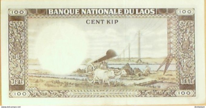 Billet de Banque Laos 100 Kip P.16a 1974 neuf