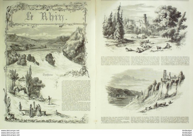 L'Illustration 1850 n°394 HEIDELBERG SHAFFOUSE (67) CHERBOURG (50) CALAIS (62) Cap GRINEZ