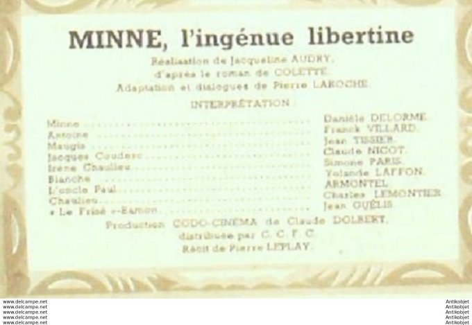 Mon Film 202 50-07- 5 Minne l'ingenue libertine Armontel Daniiele Delorme