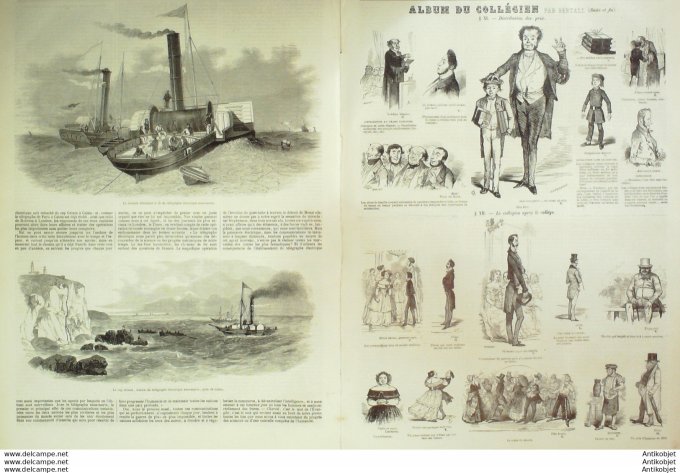 L'Illustration 1850 n°394 HEIDELBERG SHAFFOUSE (67) CHERBOURG (50) CALAIS (62) Cap GRINEZ