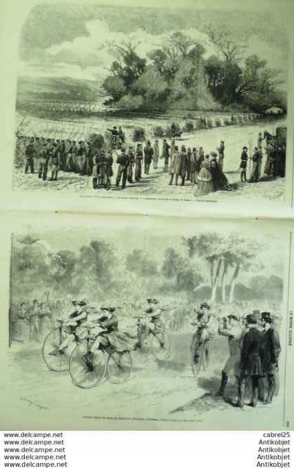 Le Monde illustré 1868 n°606 Compiègne (60) Bordeaux (33) courses Vélocipèdes Angleterre Clackburn A