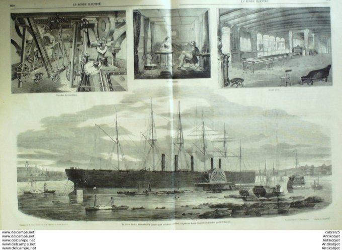 Le Monde illustré 1859 n°128 Biarritz (64) Vesinet (78) Belgique Anvers Luchon (31) Great Eastern