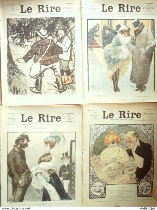 Le Rire 1905 lot 4 revues Poulbot Losques Roubille Testevuide Meunier Villemot MirandeEs