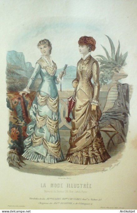 Gravure Mode illustree 1880 # 26 (Old Fashion plate)