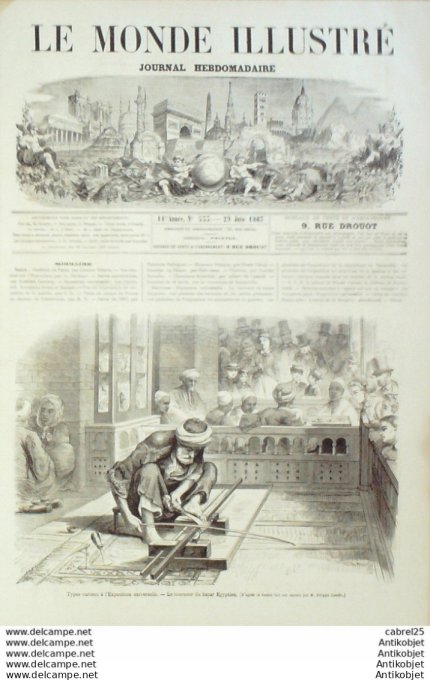 Le Monde illustré 1867 n°553 Italie Viterbe Civita Vecchia Passo Corese Algérie Oran Calais Douvres 