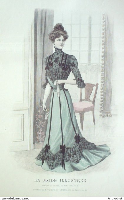 Gravure Mode illustree 1901 #  7 (Old Fashion plate) RARE