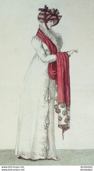 Gravure de mode Costume Parisien 1805 n° 633 (An 13) Négligé