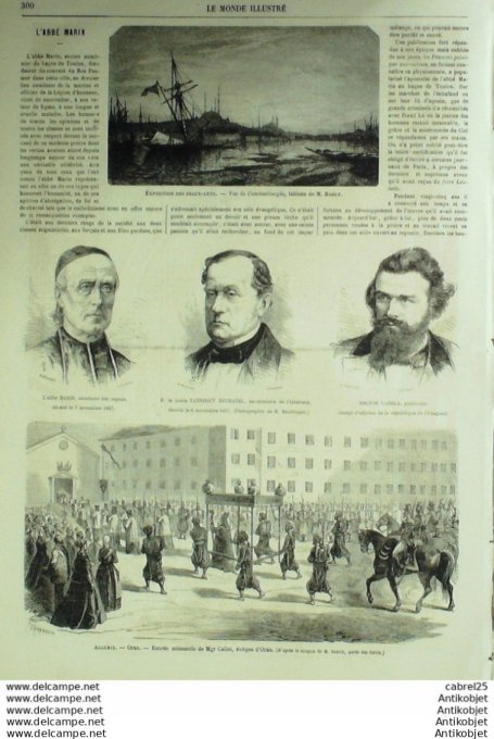 Le Monde illustré 1867 n°553 Italie Viterbe Civita Vecchia Passo Corese Algérie Oran Calais Douvres 
