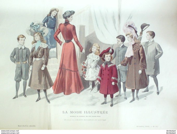 Gravure Mode illustree 1901 # 51 (Old Fashion plate) rare