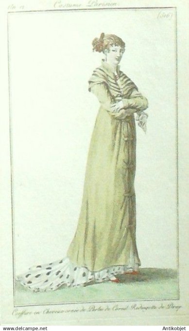 Costume Parisien 1803 an 11 # 516 (eau forte) Redingote de drap