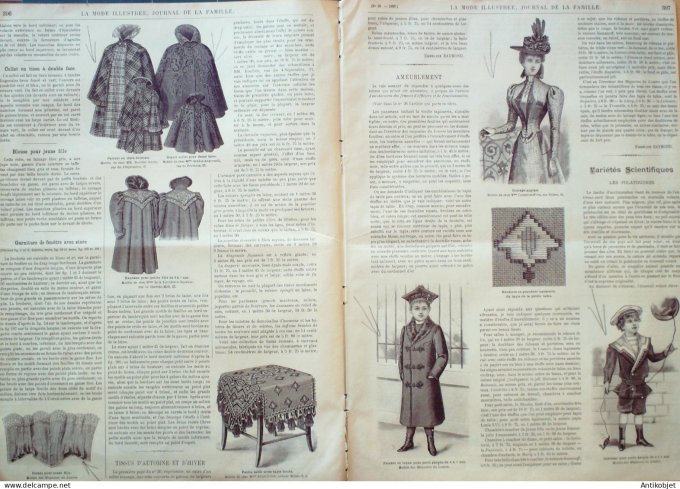 La Mode illustrée journal 1897 n° 38 Collet en drap & toilette de maison