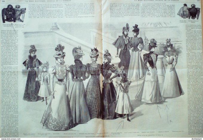 La Mode illustrée journal 1897 n° 38 Collet en drap & toilette de maison