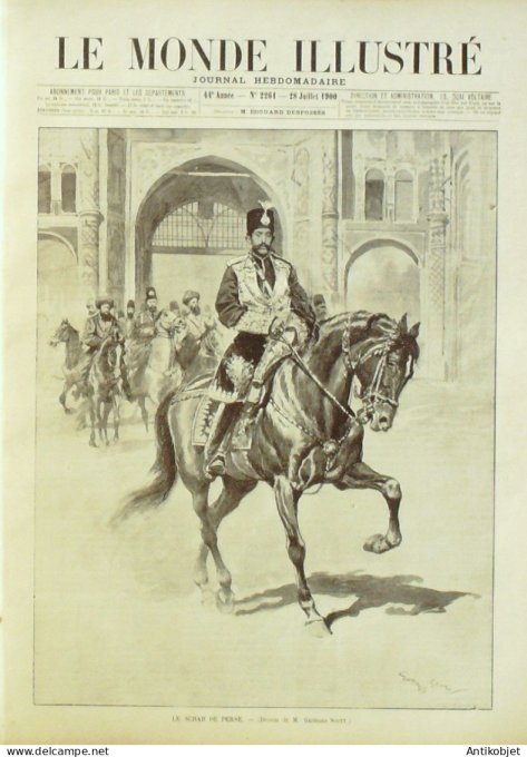 Le Monde illustré 1900 n°2261 Perse Shah Chine Mong-Tsé Baikal Russie Klabarovska Blagovechtchensck 