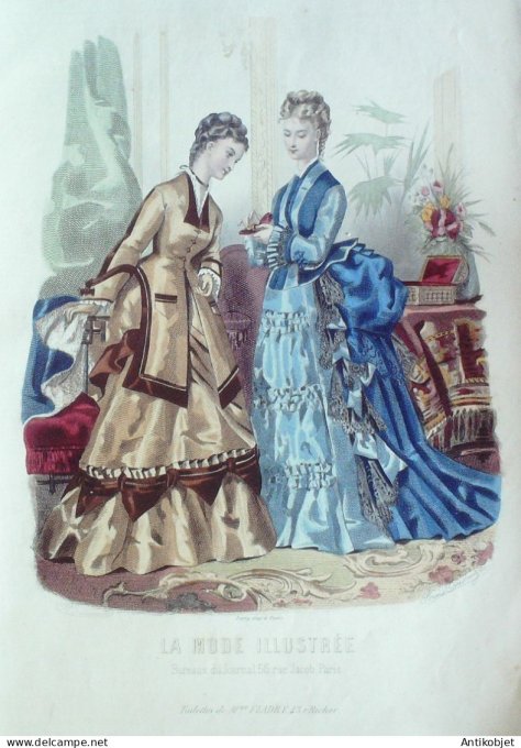 Gravure Mode illustree 1874 # 44 (Old Fashion plate)