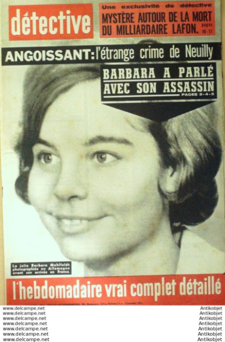 Détective 1964 # 929 Neuilly Langres Belfort Nontel Clichy Quimper Monaco