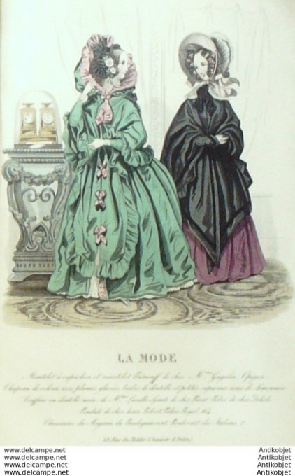 Gravure La mode 1837 # 581 (aquarelle old Fashion plate)