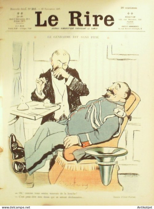 Le Rire 1907-11-23 # 251 Journal humoristique Ed.Originale Le Gendame est sans pitie