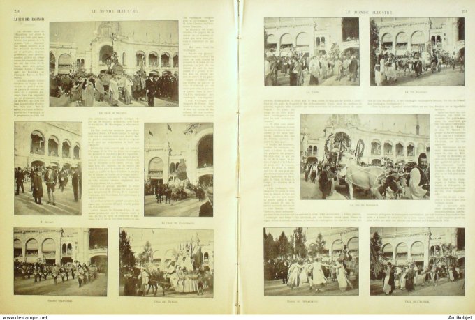 Le Monde illustré 1900 n°2273 Chine Tsien-Sin sel du Midi fête des vendanges Toulon (83)