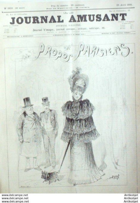 Le Journal Amusant 1891 # 1808 Parisiennes en Mars Un bal d'etoiles par Henriot