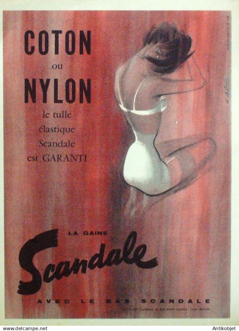 Publicité Lingerie Scandale 1951