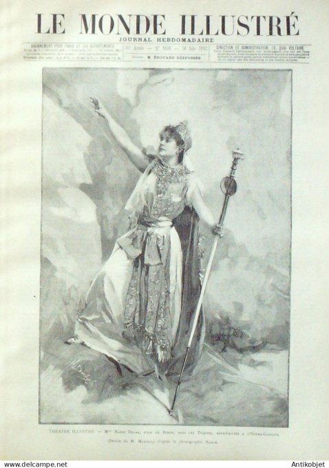 Le Monde illustré 1892 n°1838 Rouen (76) Bon-Secours Jeanne D'arc Belfort (90)