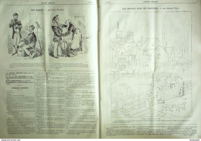 Le Journal Amusant 1874 #  944 Les tyrans du trottoir par Kauffmann