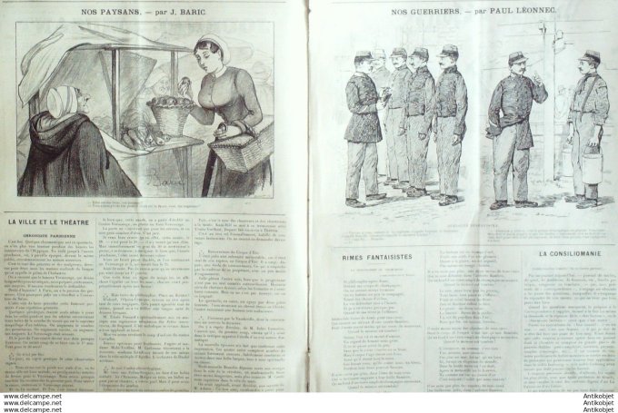Le Journal Amusant 1891 # 1808 Parisiennes en Mars Un bal d'etoiles par Henriot