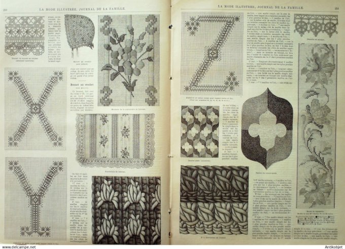 La Mode illustrée journal + gravure 1890 # 32