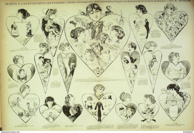 La Caricature 1881 #  69 Dans le coeur des femmes Robida Bach Trock