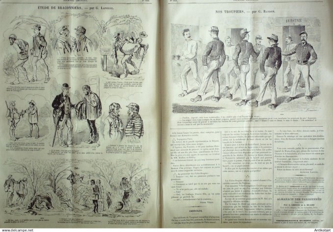 Le Journal Amusant 1874 #  944 Les tyrans du trottoir par Kauffmann
