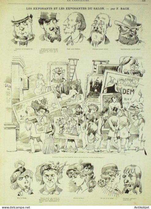 La Caricature 1881 #  69 Dans le coeur des femmes Robida Bach Trock