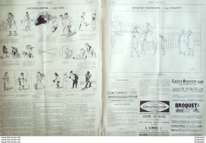 Le Journal Amusant 1891 # 1808 Parisiennes en Mars Un bal d'etoiles par Henriot