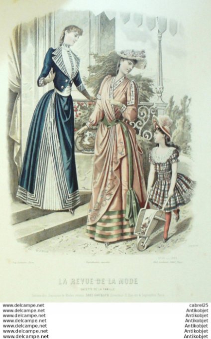 Gravure Mode La Gazette 1889 # 22 (Old Fashion plate)