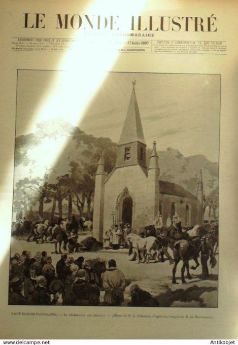 Le Monde illustré 1897 n°2103 Ploudagnel (29) Auch Aurillac (32) Japon Otaru Hocti Algérie Sidi-Zaer
