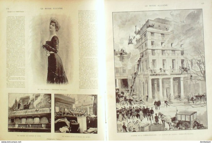 Le Monde illustré 1900 n°2242 Madagascar Araignée Sericigène Comédie-Française incendie Métro Bastil