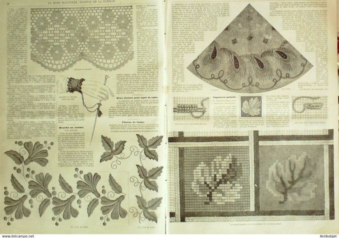 La Mode illustrée journal + gravure associée 1865 #  7