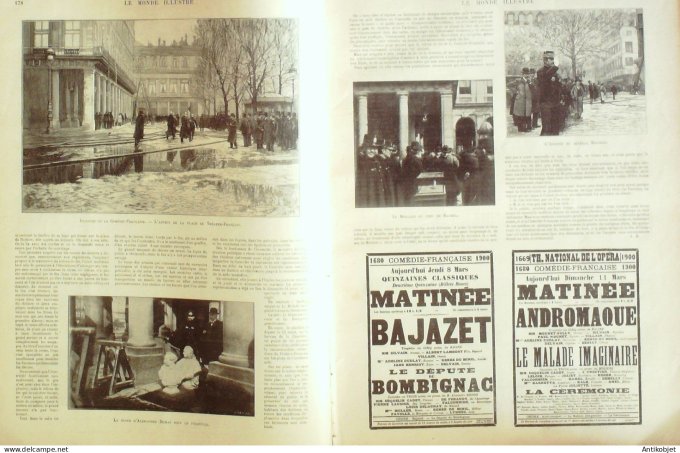 Le Monde illustré 1900 n°2242 Madagascar Araignée Sericigène Comédie-Française incendie Métro Bastil