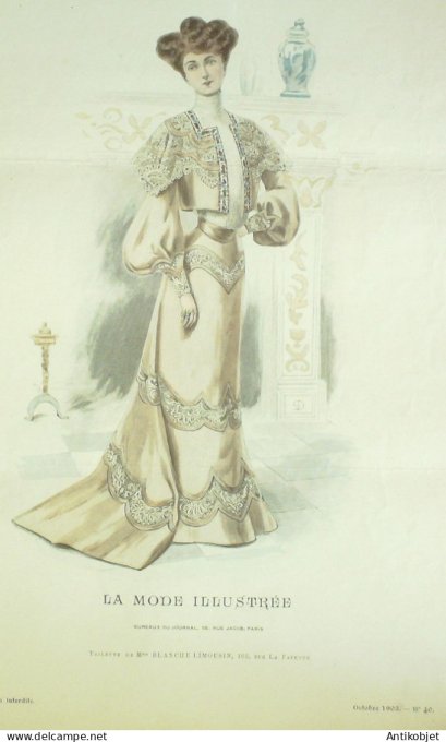 Gravure Mode illustree 1903 # 40 (Old Fashion plate) RARE