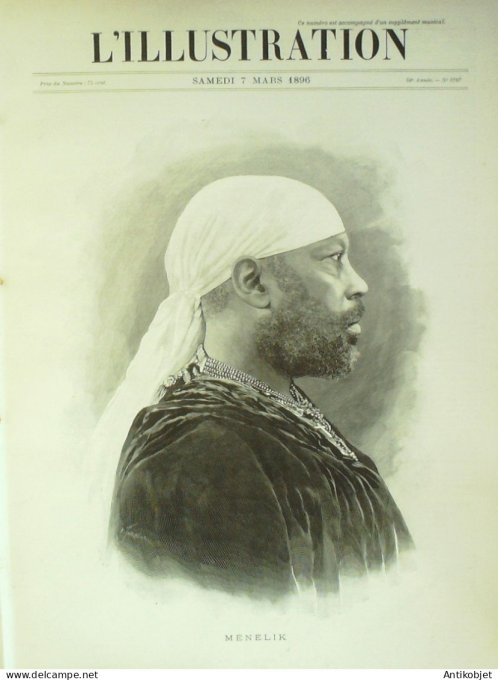 L'illustration 1896 n°2767 Abyssinie Ménélik Radiographie
