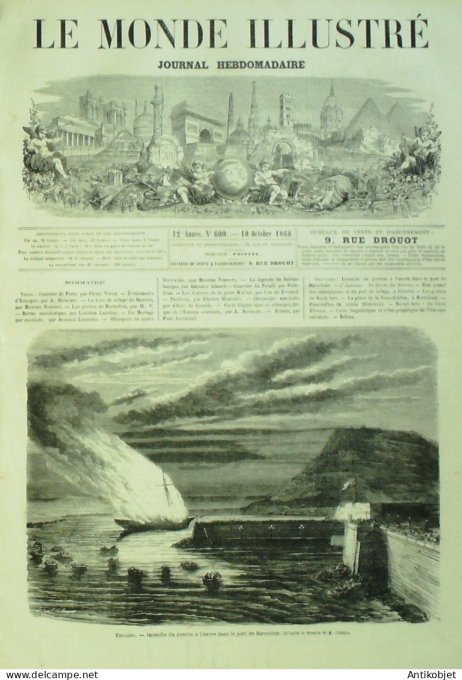 Le Monde illustré 1868 n°600 Espagne Barcelone Belgique Rochefort Morvan (58) Comte Waleski